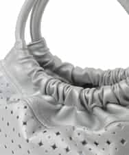 BPCED21150 MK MICHEL KLEIN BAG(MK ミッシェルクラン バッグ) [2WAY]パンチングデザインラウンドミニバッグ シルバー