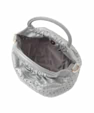BPCED21150 MK MICHEL KLEIN BAG(MK ミッシェルクラン バッグ) [2WAY]パンチングデザインラウンドミニバッグ シルバー