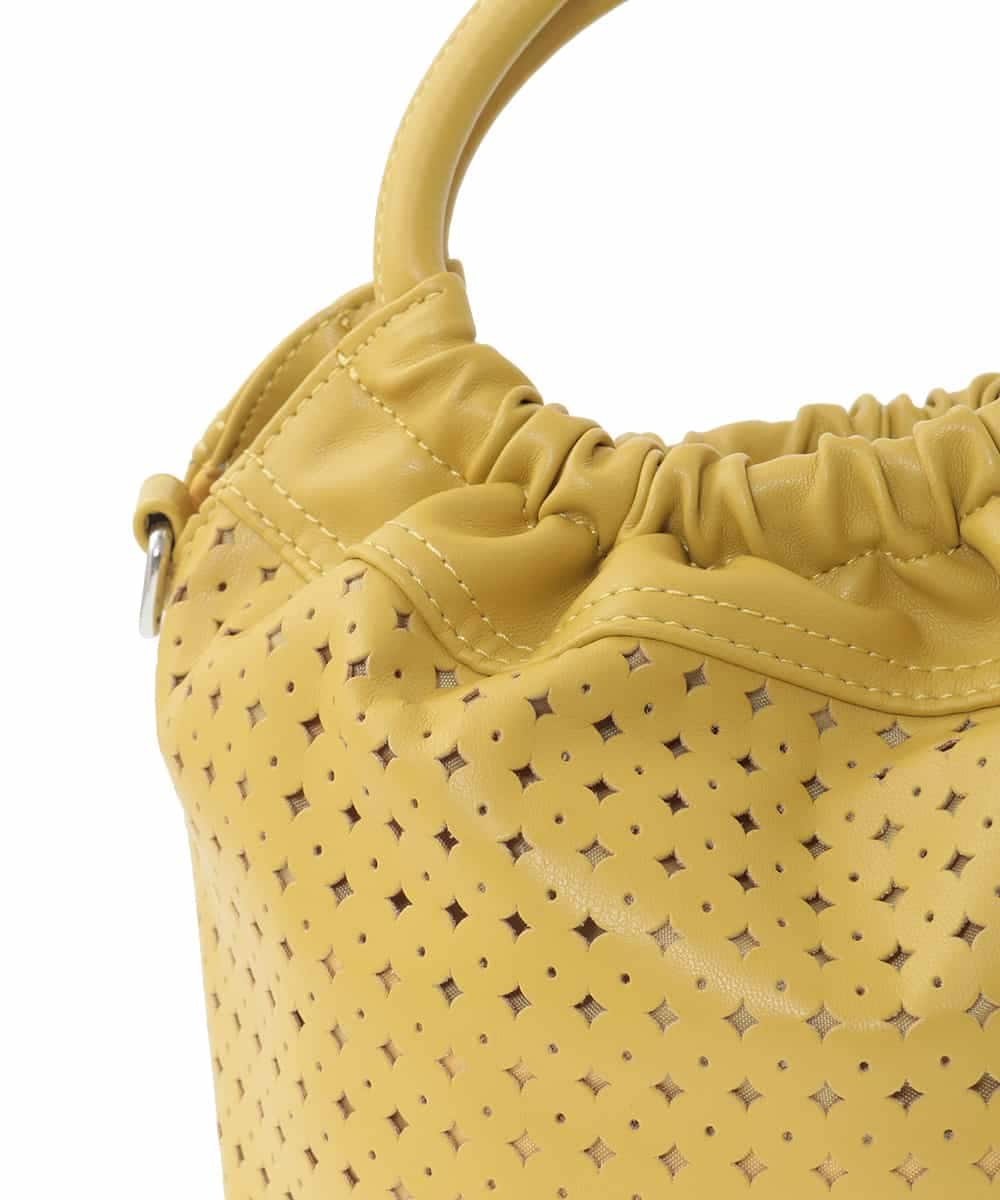 BPCED21150 MK MICHEL KLEIN BAG(MK ミッシェルクラン バッグ) [2WAY]パンチングデザインラウンドミニバッグ シルバー