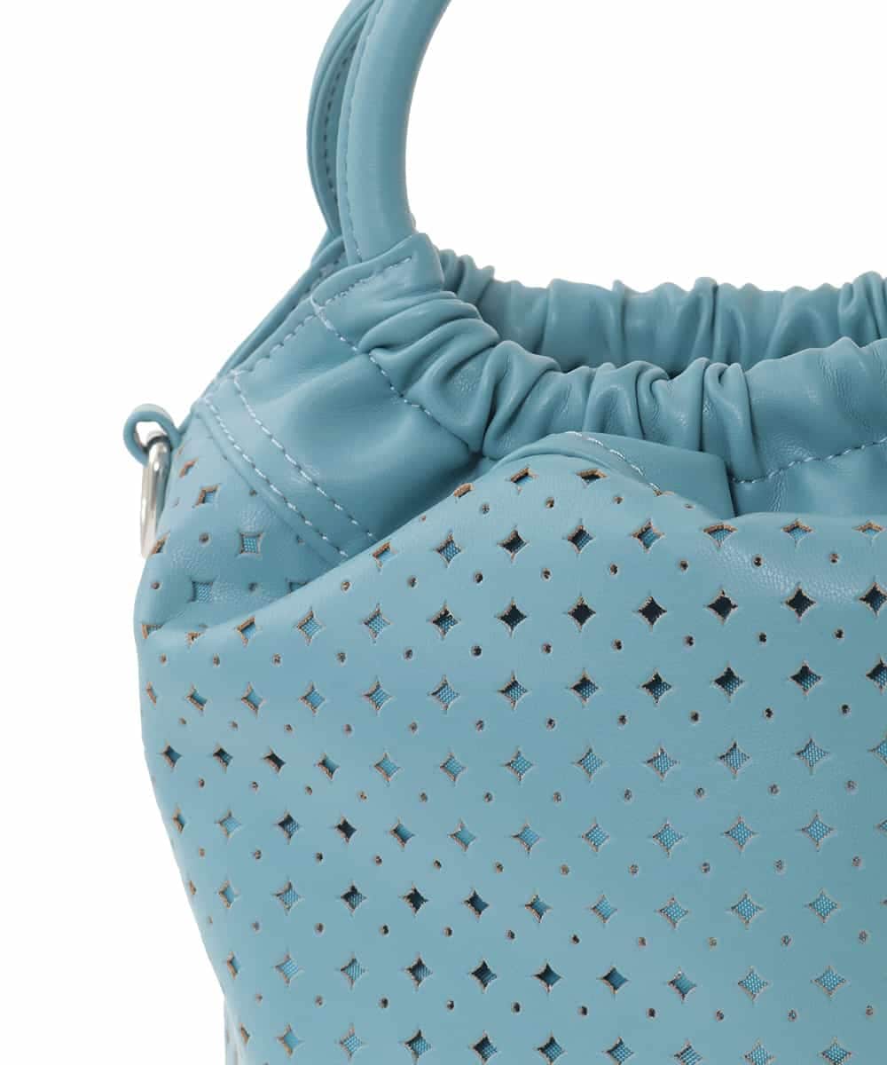 BPCED21150 MK MICHEL KLEIN BAG(MK ミッシェルクラン バッグ) [2WAY]パンチングデザインラウンドミニバッグ シルバー