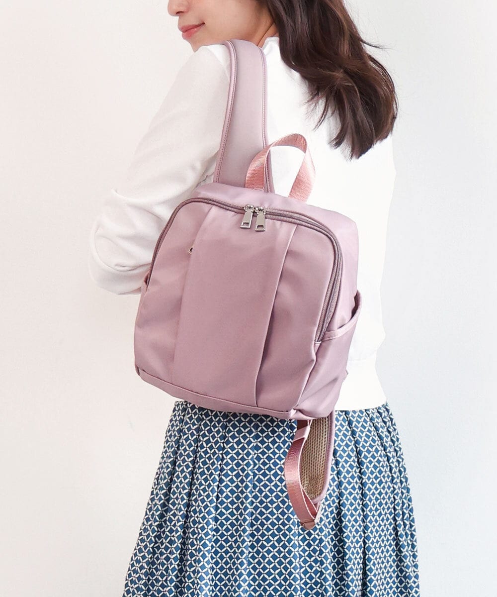 BPCED22150 MK MICHEL KLEIN BAG(MK ミッシェルクラン バッグ) [撥水]フロントタックデザインミニリュック ピンク