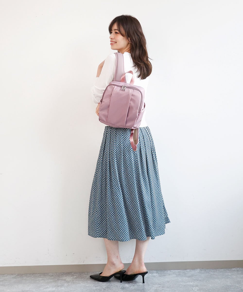 BPCED22150 MK MICHEL KLEIN BAG(MK ミッシェルクラン バッグ) [撥水]フロントタックデザインミニリュック ピンク