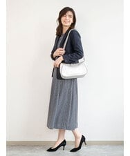 BPCED23160 MK MICHEL KLEIN BAG(MK ミッシェルクラン バッグ) [軽量/2WAY]異素材ポイントラウンドショルダーバッグ ラベンダー