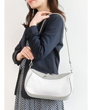 BPCED23160 MK MICHEL KLEIN BAG(MK ミッシェルクラン バッグ) [軽量/2WAY]異素材ポイントラウンドショルダーバッグ ライトグレー