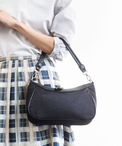 BPCED23160 MK MICHEL KLEIN BAG [軽量/2WAY]異素材ポイントラウンドショルダーバッグ