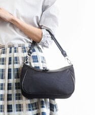 BPCED23160 MK MICHEL KLEIN BAG(MK ミッシェルクラン バッグ) [軽量/2WAY]異素材ポイントラウンドショルダーバッグ ブラック