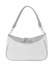 BPCED23160 MK MICHEL KLEIN BAG(MK ミッシェルクラン バッグ) [2WAY]異素材ポイントラウンドショルダーバッグ ライトグレー