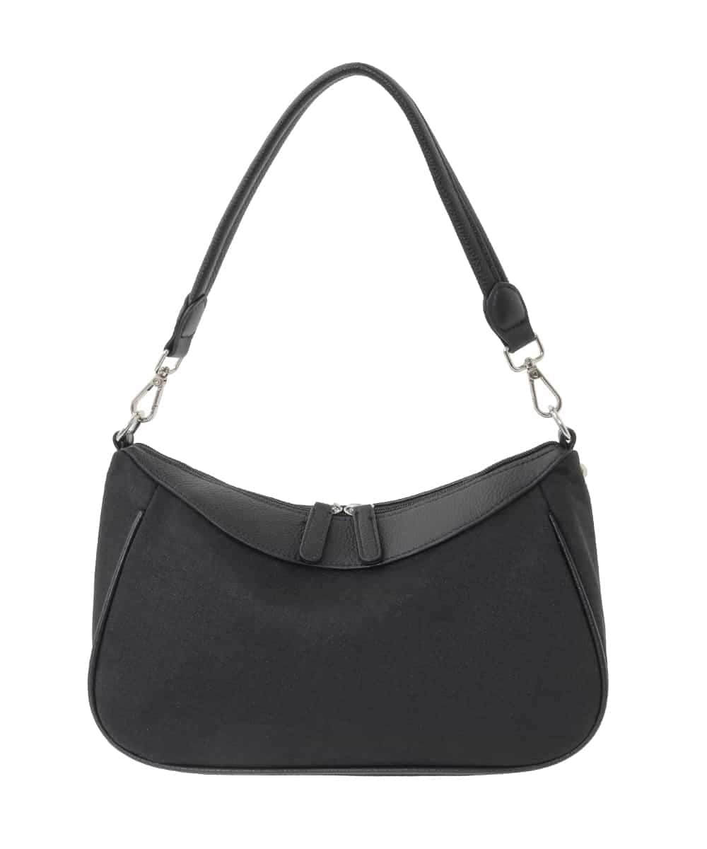 BPCED23160 MK MICHEL KLEIN BAG(MK ミッシェルクラン バッグ) [2WAY]異素材ポイントラウンドショルダーバッグ ブラック