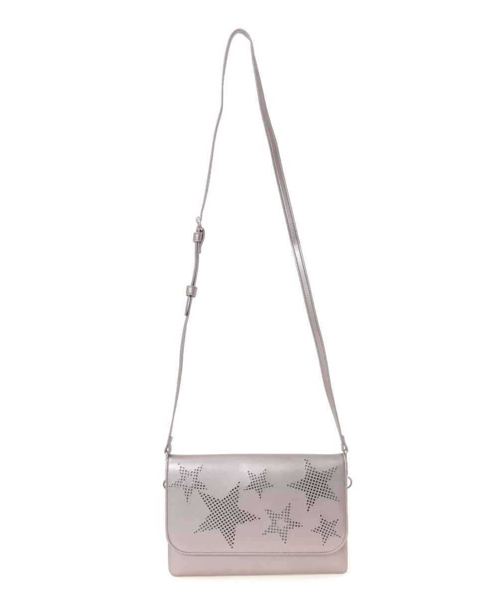 BPCEG81110 MK MICHEL KLEIN BAG(MK ミッシェルクラン バッグ) 【販売停止】【2WAY】スターパンチングクラッチバッグ ダークシルバー