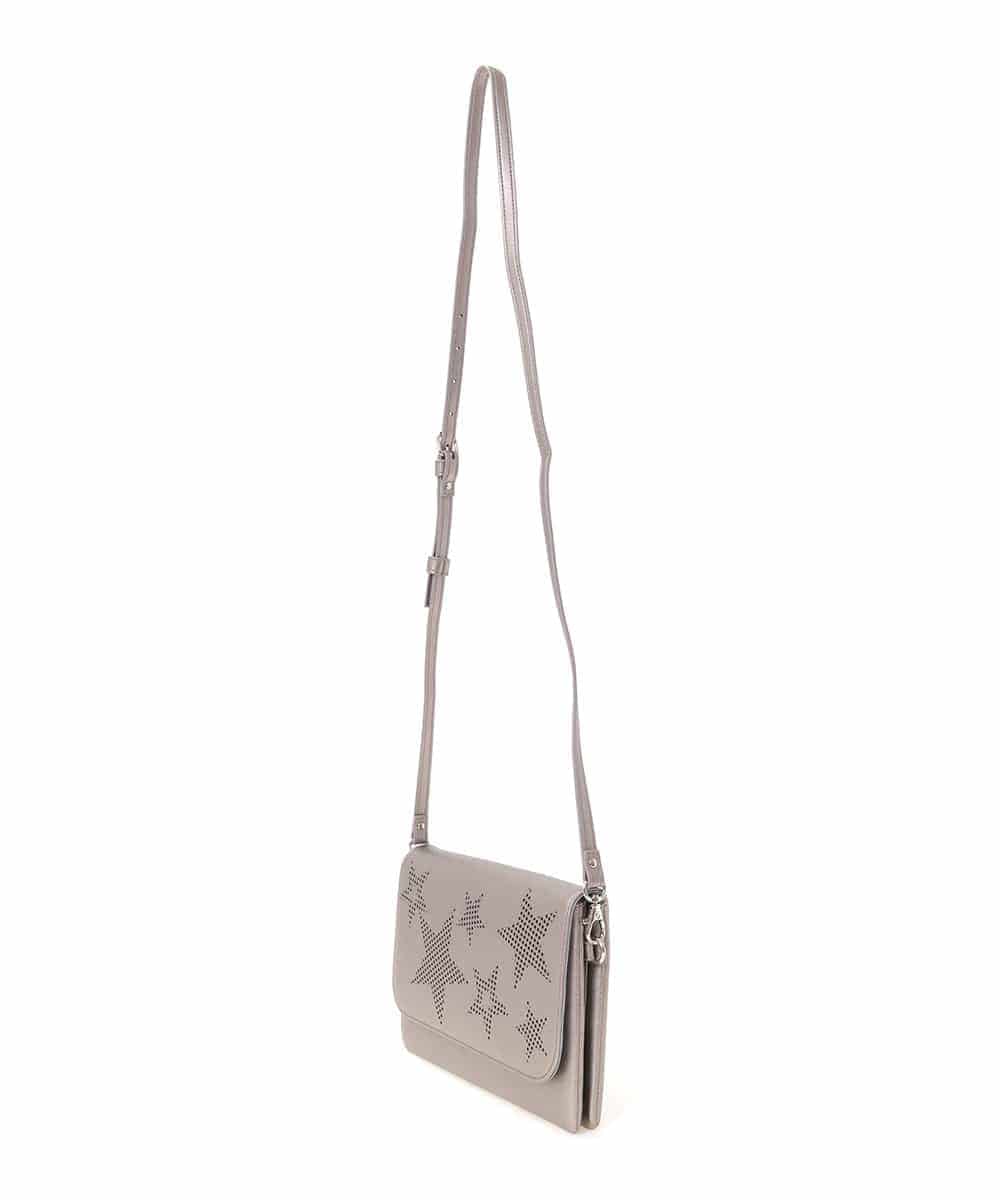 BPCEG81110 MK MICHEL KLEIN BAG(MK ミッシェルクラン バッグ) 【販売停止】【2WAY】スターパンチングクラッチバッグ ダークシルバー