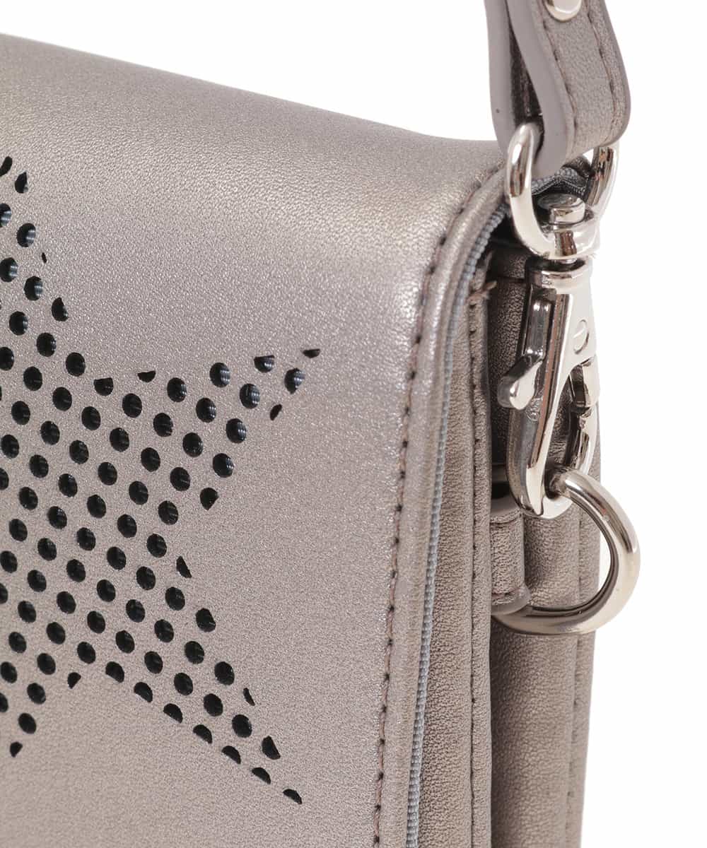 BPCEG81110 MK MICHEL KLEIN BAG(MK ミッシェルクラン バッグ) 【販売停止】【2WAY】スターパンチングクラッチバッグ ダークシルバー
