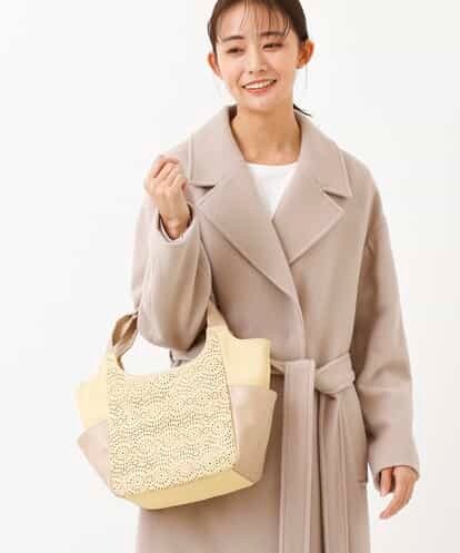 BPCEP11130 MK MICHEL KLEIN BAG 【2WAY】フェイクレザー パンチングレーストートバッグ