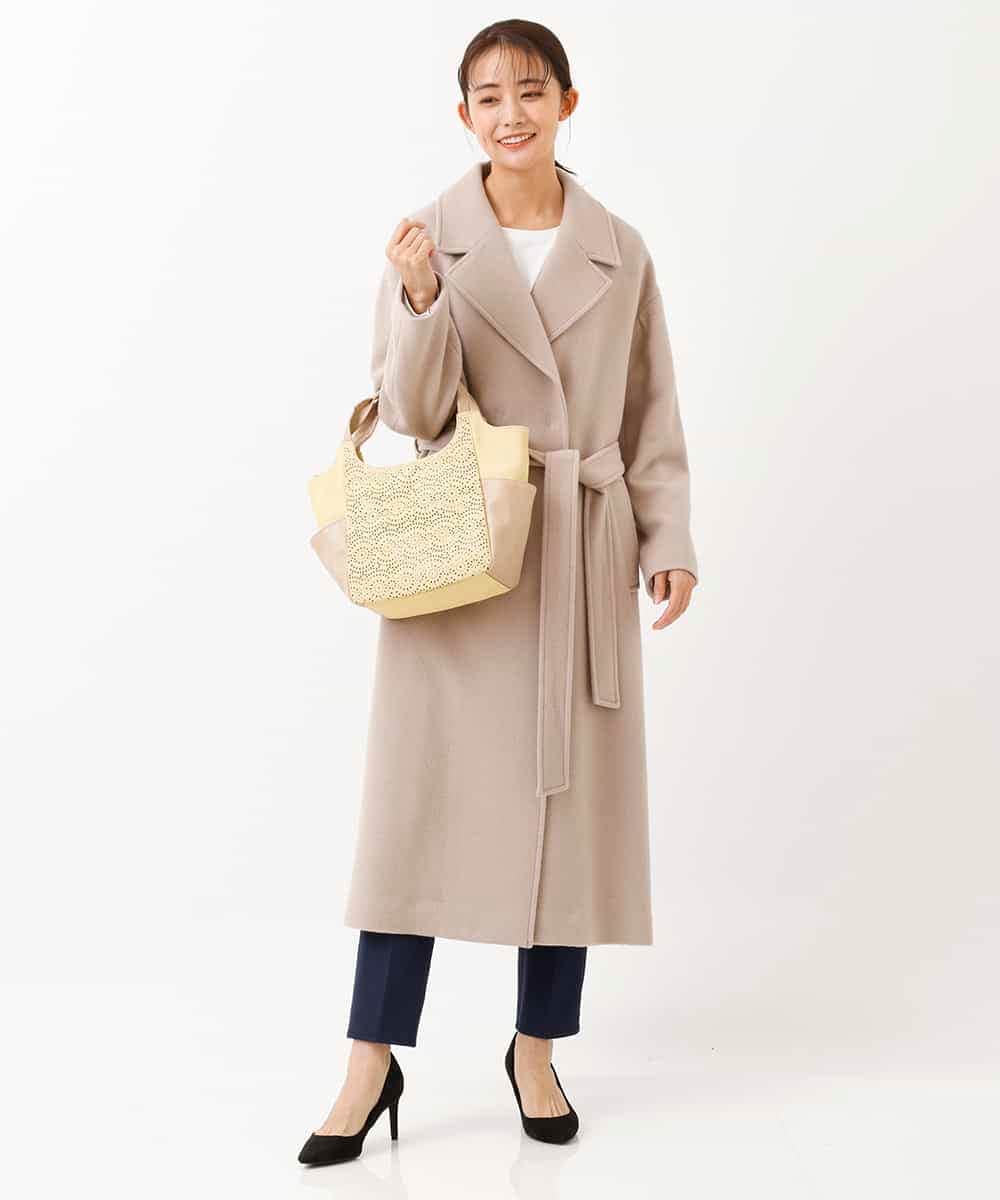 BPCEP11130 MK MICHEL KLEIN BAG(MK ミッシェルクラン バッグ) 【2WAY】フェイクレザー パンチングレーストートバッグ イエロー