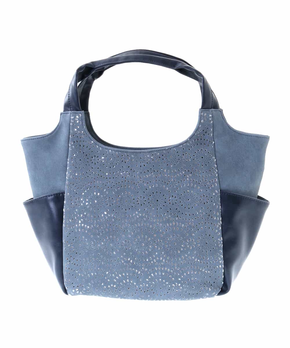 BPCEP11130 MK MICHEL KLEIN BAG(MK ミッシェルクラン バッグ) 【2WAY】フェイクレザー パンチングレーストートバッグ ブルー