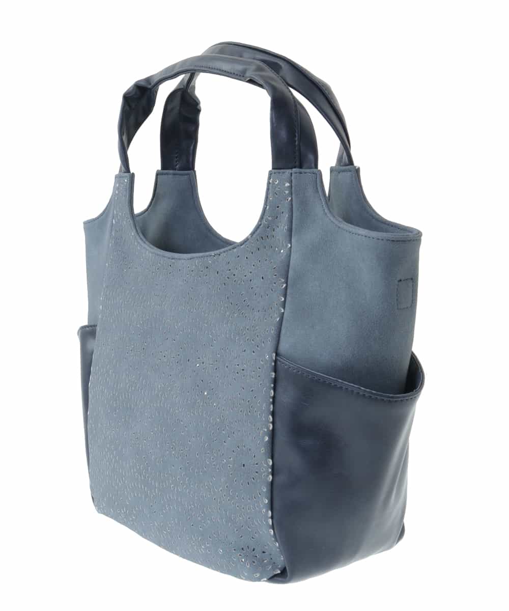 BPCEP11130 MK MICHEL KLEIN BAG(MK ミッシェルクラン バッグ) 【2WAY】フェイクレザー パンチングレーストートバッグ ブルー
