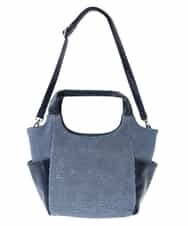 BPCEP11130 MK MICHEL KLEIN BAG(MK ミッシェルクラン バッグ) 【2WAY】フェイクレザー パンチングレーストートバッグ ブルー
