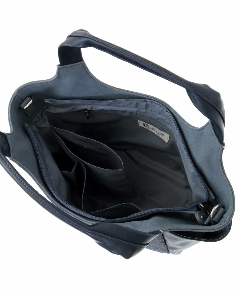 BPCEP11130 MK MICHEL KLEIN BAG(MK ミッシェルクラン バッグ) 【2WAY】フェイクレザー パンチングレーストートバッグ ブルー