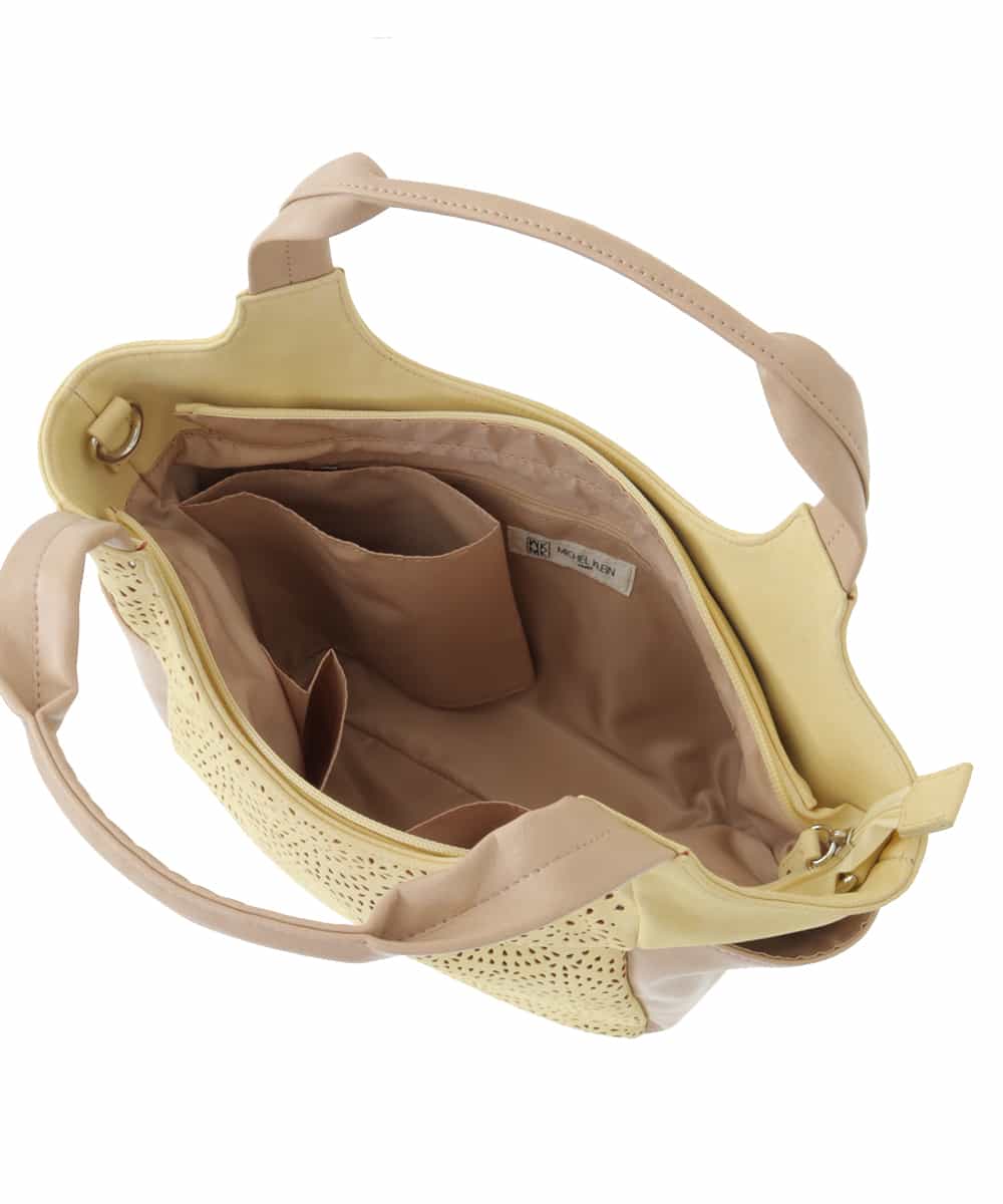 BPCEP11130 MK MICHEL KLEIN BAG(MK ミッシェルクラン バッグ) 【2WAY】フェイクレザー パンチングレーストートバッグ ブルー