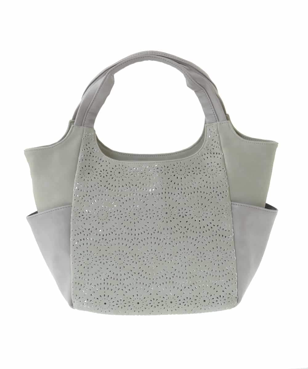 BPCEP11130 MK MICHEL KLEIN BAG(MK ミッシェルクラン バッグ) 【2WAY】フェイクレザー パンチングレーストートバッグ グレー