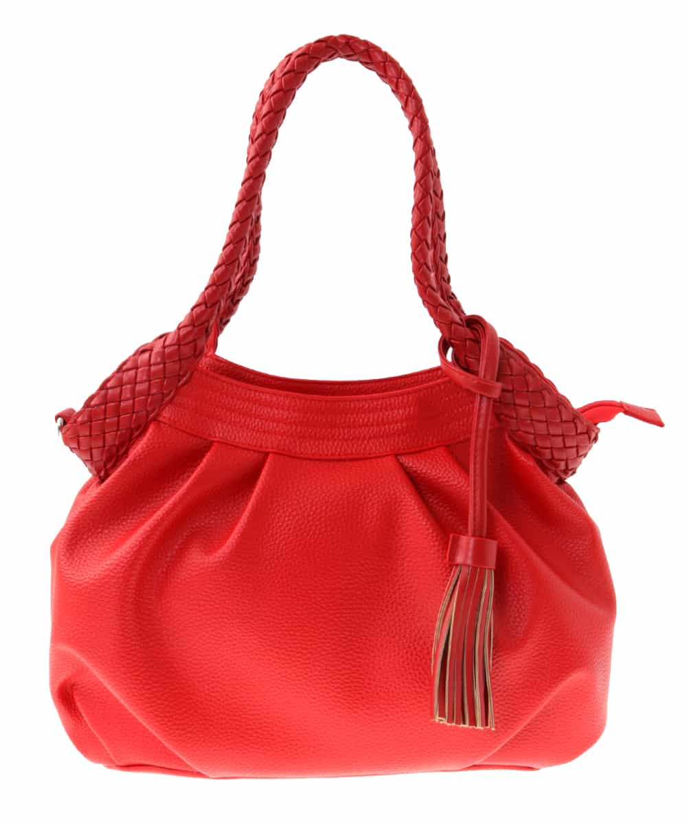 BPCEP23150 MK MICHEL KLEIN BAG(MK ミッシェルクラン バッグ) 【2WAY】編みハンドルトートバッグ レッド