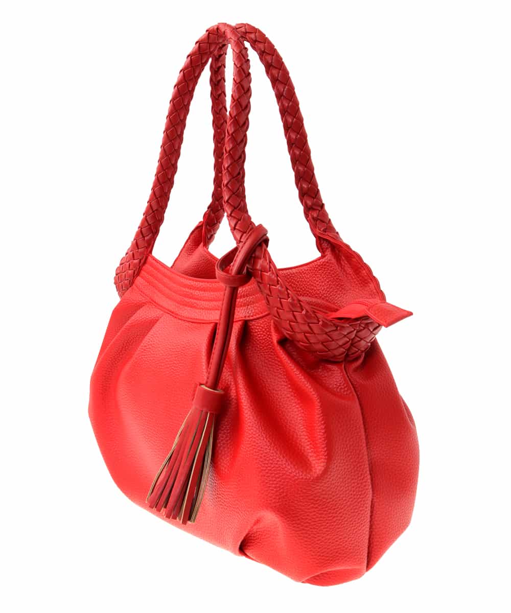 BPCEP23150 MK MICHEL KLEIN BAG(MK ミッシェルクラン バッグ) 【2WAY】編みハンドルトートバッグ レッド