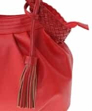 BPCEP23150 MK MICHEL KLEIN BAG(MK ミッシェルクラン バッグ) 【2WAY】編みハンドルトートバッグ レッド