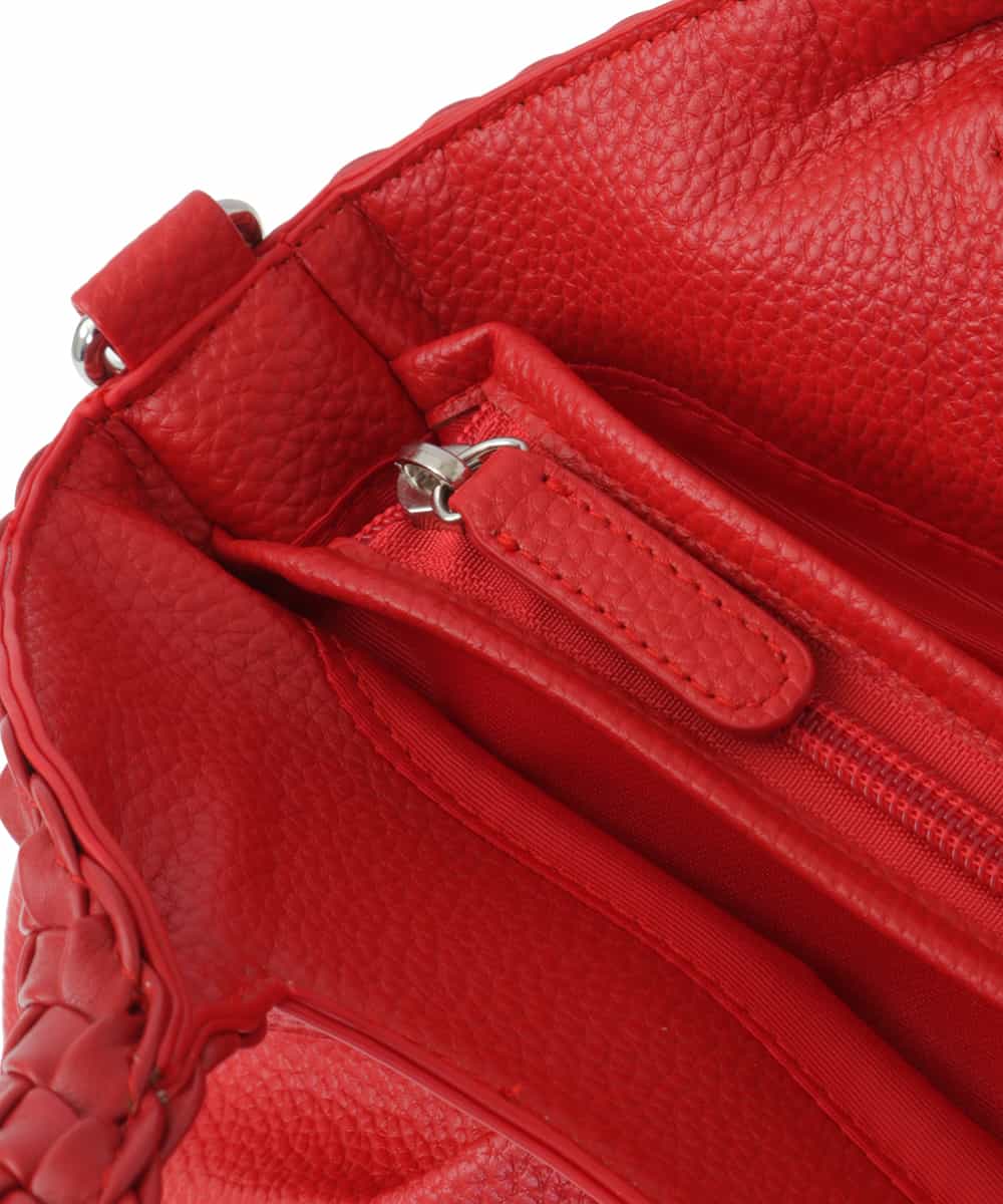 BPCEP23150 MK MICHEL KLEIN BAG(MK ミッシェルクラン バッグ) 【2WAY】編みハンドルトートバッグ レッド