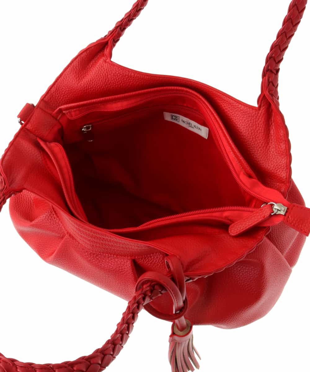 BPCEP23150 MK MICHEL KLEIN BAG(MK ミッシェルクラン バッグ) 【2WAY】編みハンドルトートバッグ レッド