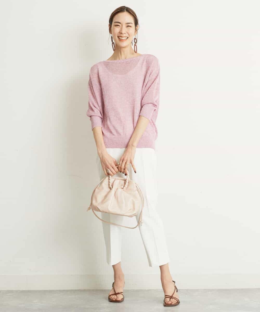 BPCEP24130 MK MICHEL KLEIN BAG(MK ミッシェルクラン バッグ) 【2WAY】編みデザインハンドルバッグ ピンク