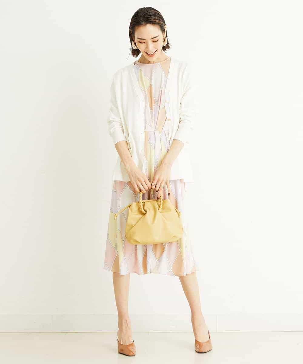 BPCEP24130 MK MICHEL KLEIN BAG(MK ミッシェルクラン バッグ) 【2WAY】編みデザインハンドルバッグ イエロー