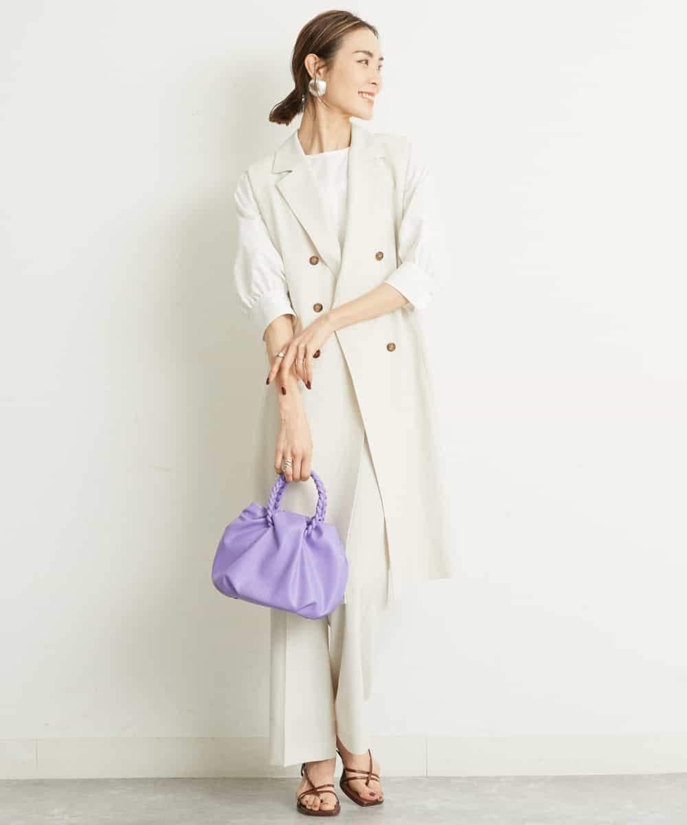 BPCEP24130 MK MICHEL KLEIN BAG(MK ミッシェルクラン バッグ) 【2WAY】編みデザインハンドルバッグ ラベンダー