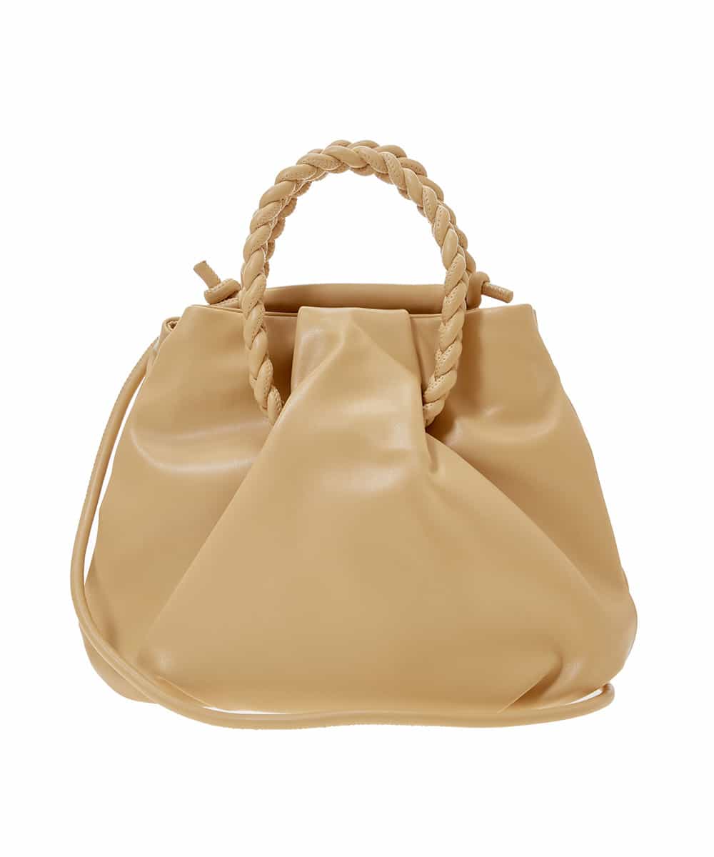 BPCEP24130 MK MICHEL KLEIN BAG(MK ミッシェルクラン バッグ) 【2WAY】編みデザインハンドルバッグ イエロー