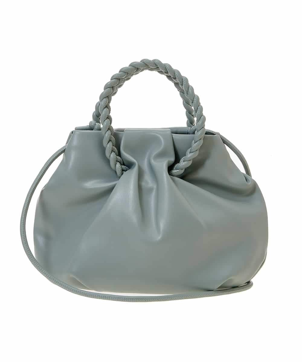 BPCEP24130 MK MICHEL KLEIN BAG(MK ミッシェルクラン バッグ) 【2WAY】編みデザインハンドルバッグ グリーン
