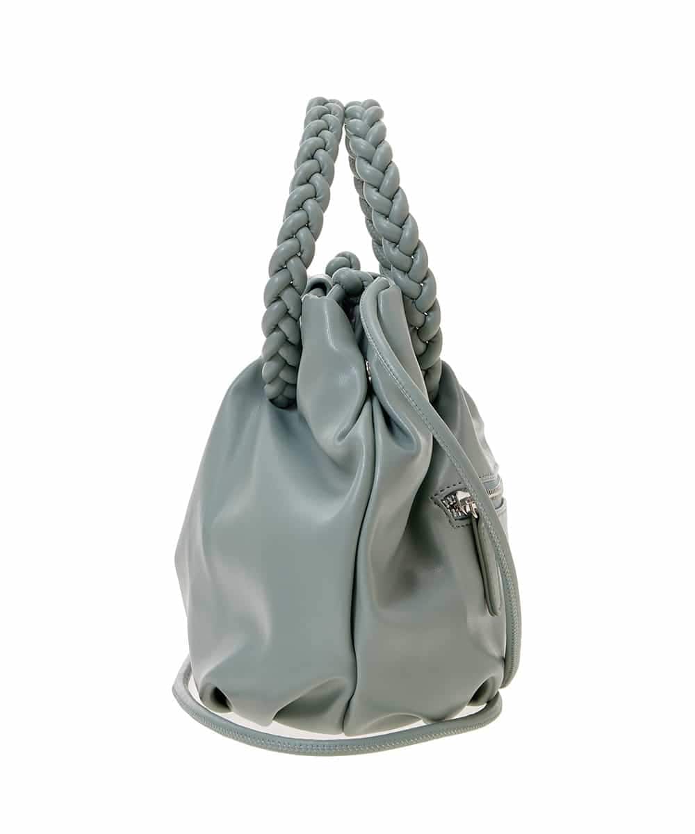 BPCEP24130 MK MICHEL KLEIN BAG(MK ミッシェルクラン バッグ) 【2WAY】編みデザインハンドルバッグ グリーン