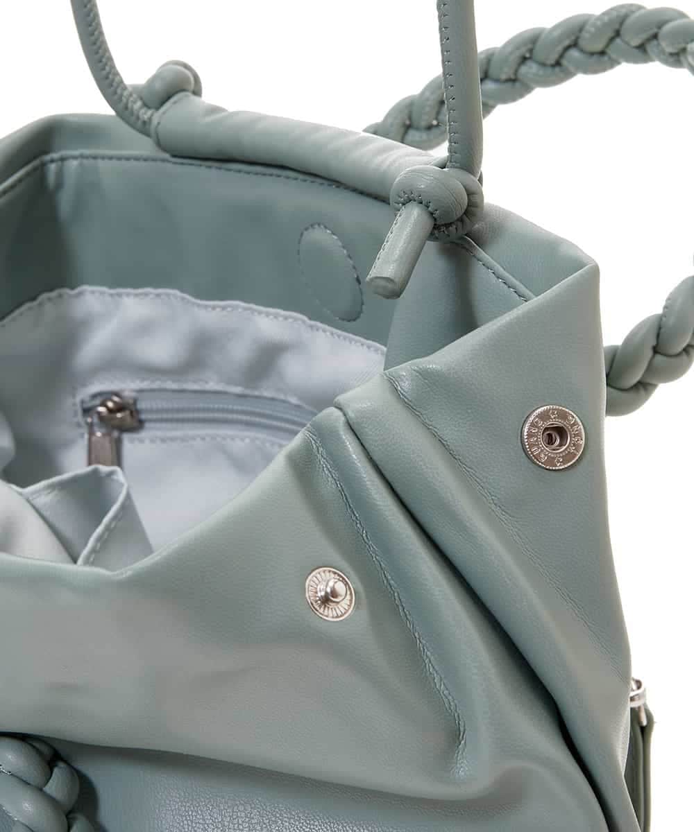 BPCEP24130 MK MICHEL KLEIN BAG(MK ミッシェルクラン バッグ) 【2WAY】編みデザインハンドルバッグ グリーン