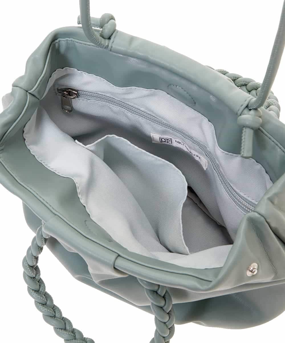 BPCEP24130 MK MICHEL KLEIN BAG(MK ミッシェルクラン バッグ) 【2WAY】編みデザインハンドルバッグ グリーン