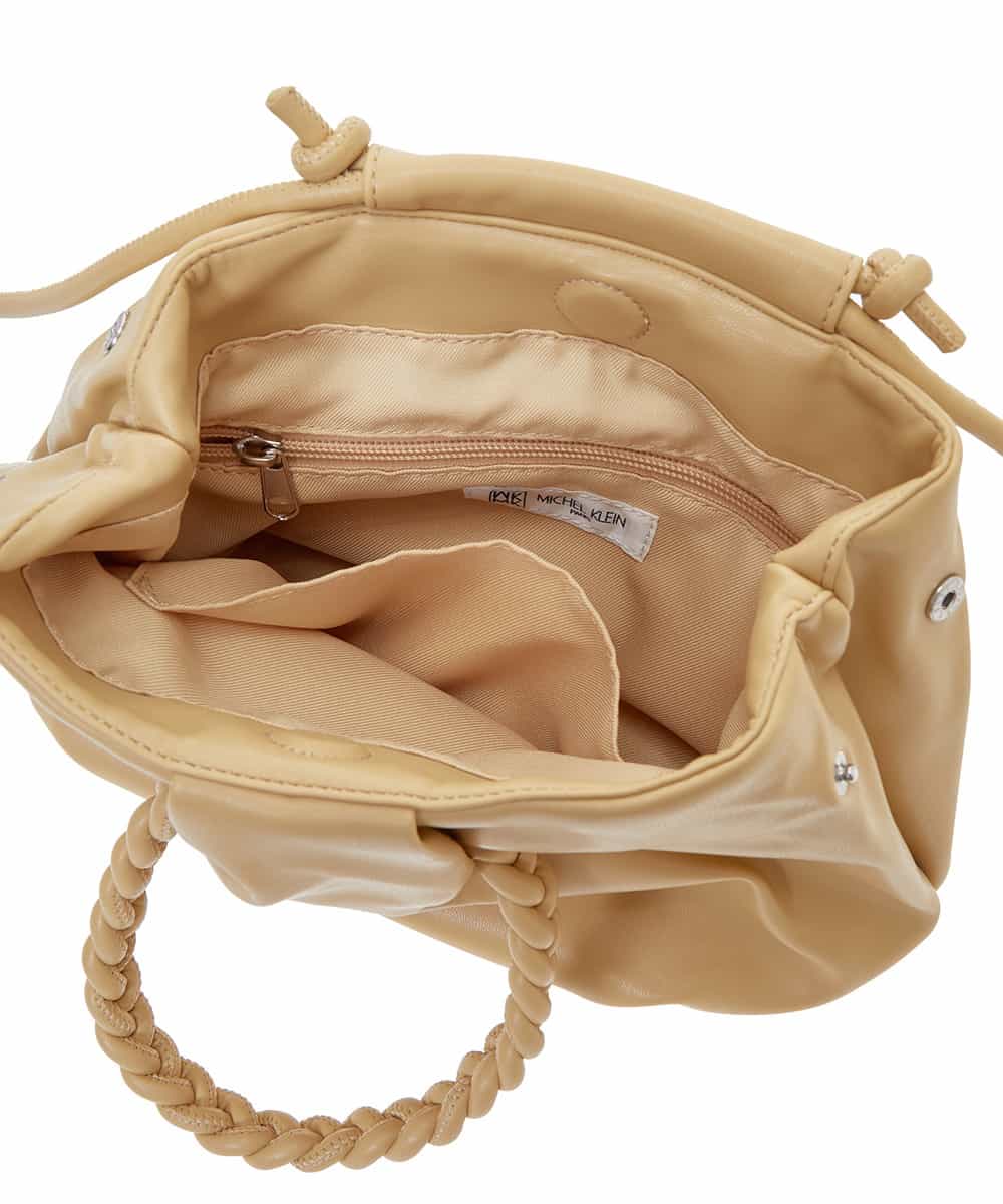 BPCEP24130 MK MICHEL KLEIN BAG(MK ミッシェルクラン バッグ) 【2WAY】編みデザインハンドルバッグ グリーン