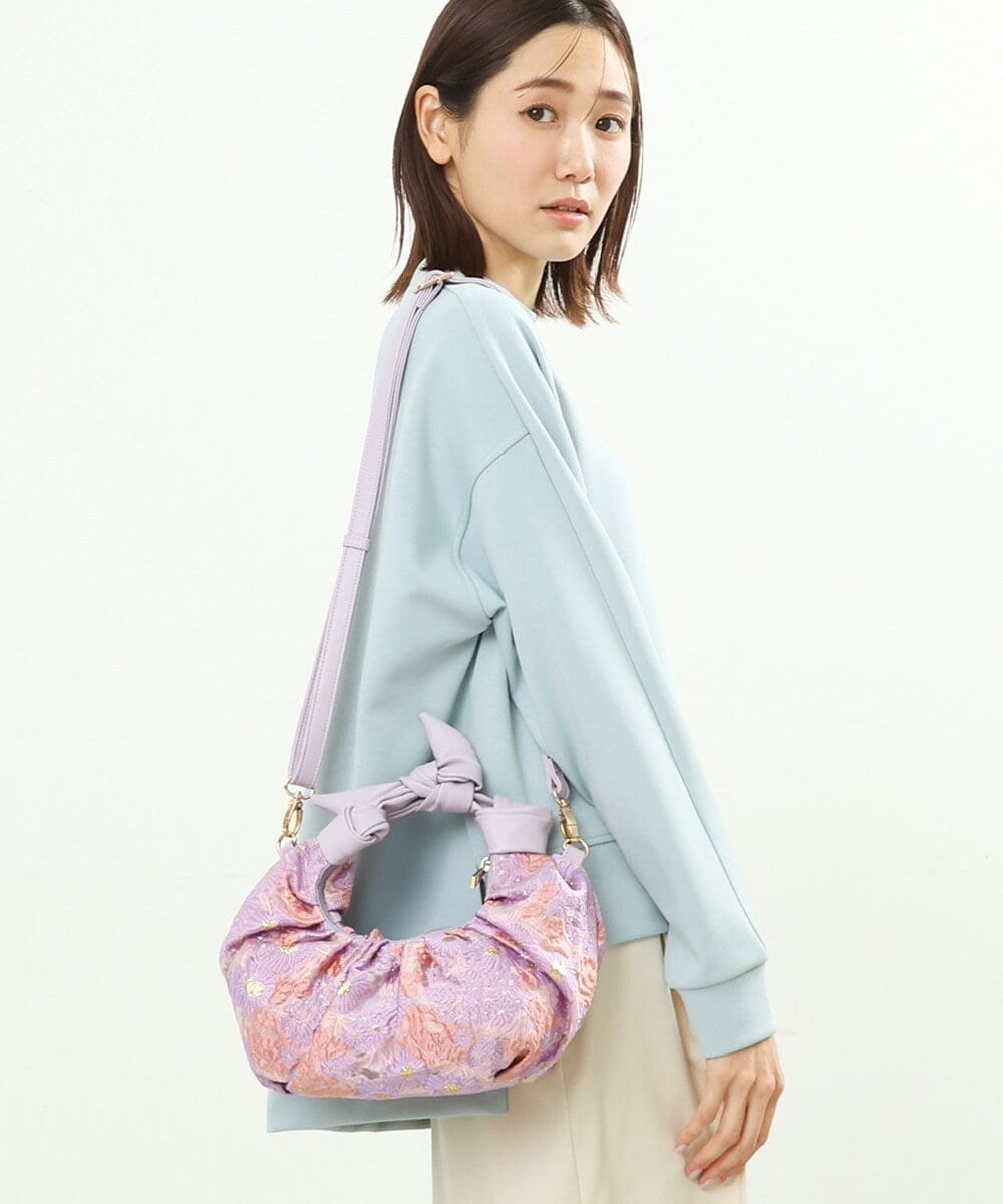 BPCES23140 MK MICHEL KLEIN BAG(MK ミッシェルクラン バッグ) [2WAY/軽量]クロワッサンフォルムハンドバッグ イエロー