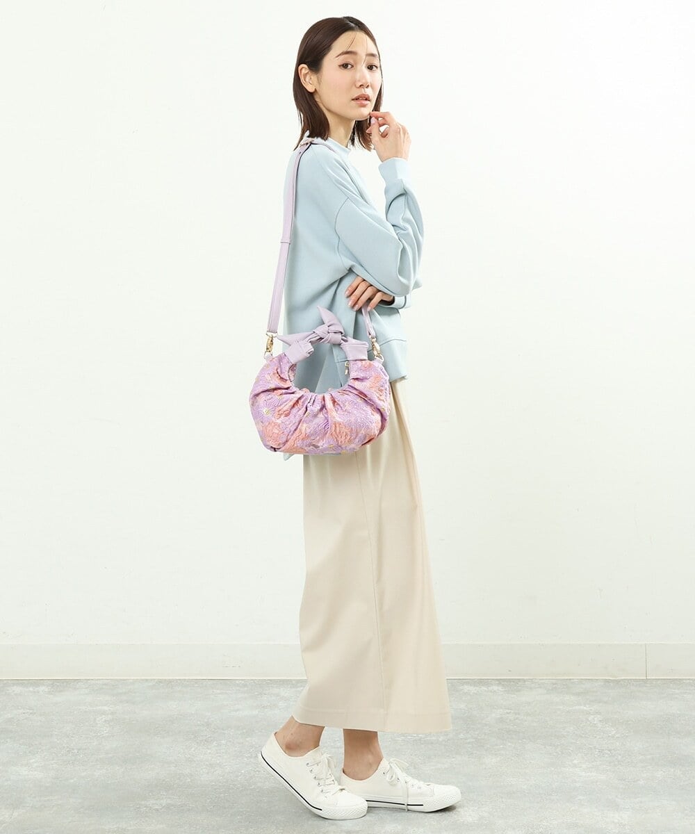 BPCES23140 MK MICHEL KLEIN BAG(MK ミッシェルクラン バッグ) [2WAY/軽量]クロワッサンフォルムハンドバッグ イエロー