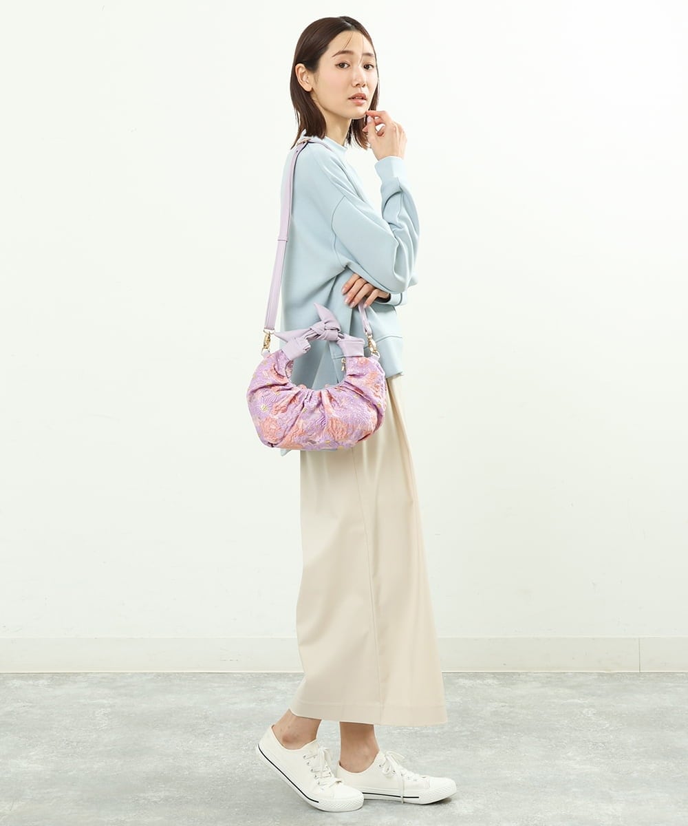 BPCES23140 MK MICHEL KLEIN BAG(MK ミッシェルクラン バッグ) [2WAY]クロワッサンフォルムハンドバッグ ラベンダー