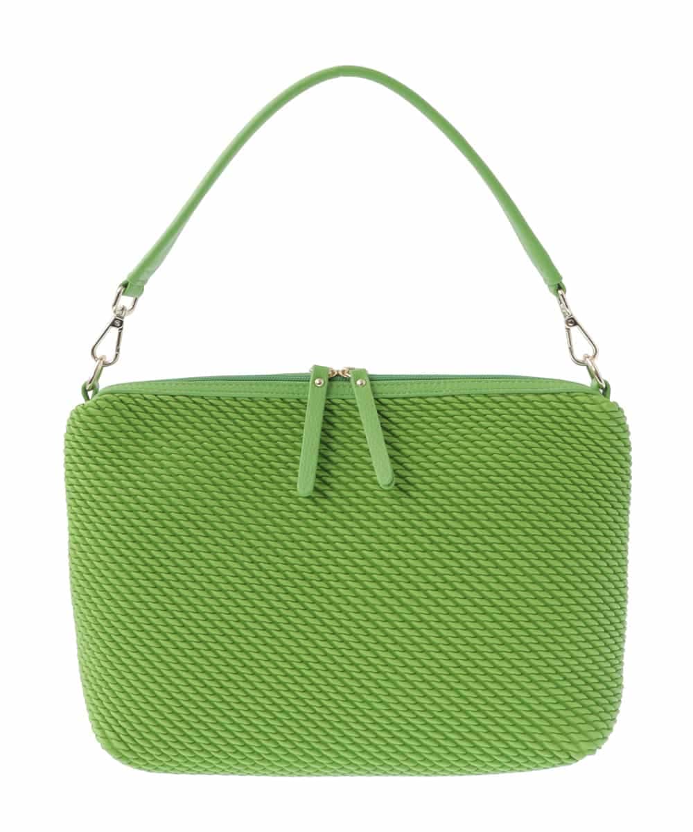 BPCEV23150 MK MICHEL KLEIN BAG(MK ミッシェルクラン バッグ) [2WAY]アクセントカラーエンボスメッシュバッグ グリーン