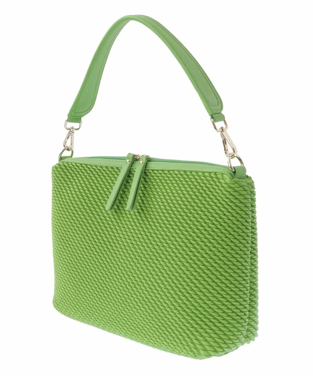BPCEV23150 MK MICHEL KLEIN BAG(MK ミッシェルクラン バッグ) [2WAY]アクセントカラーエンボスメッシュバッグ グリーン