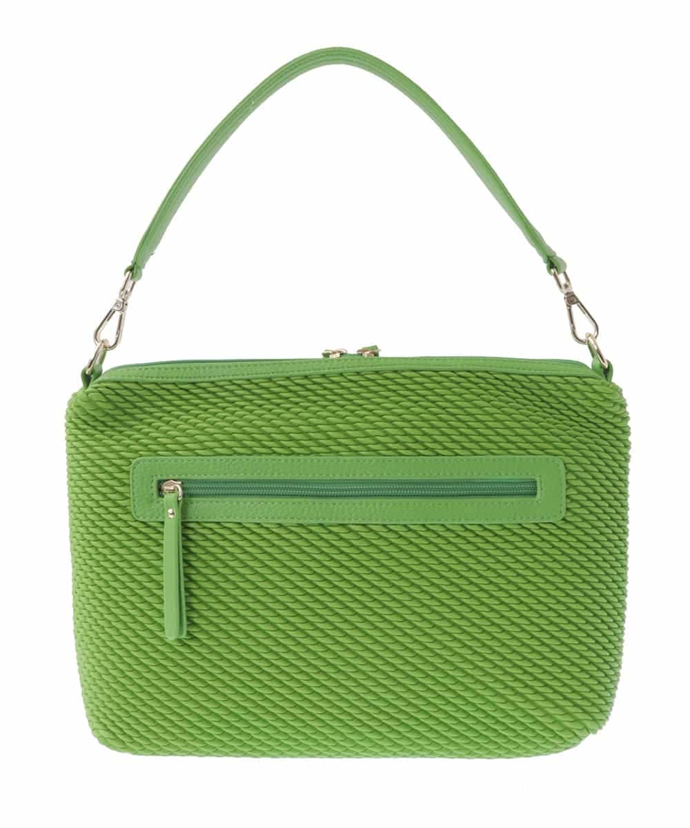 BPCEV23150 MK MICHEL KLEIN BAG(MK ミッシェルクラン バッグ) [2WAY]アクセントカラーエンボスメッシュバッグ グリーン