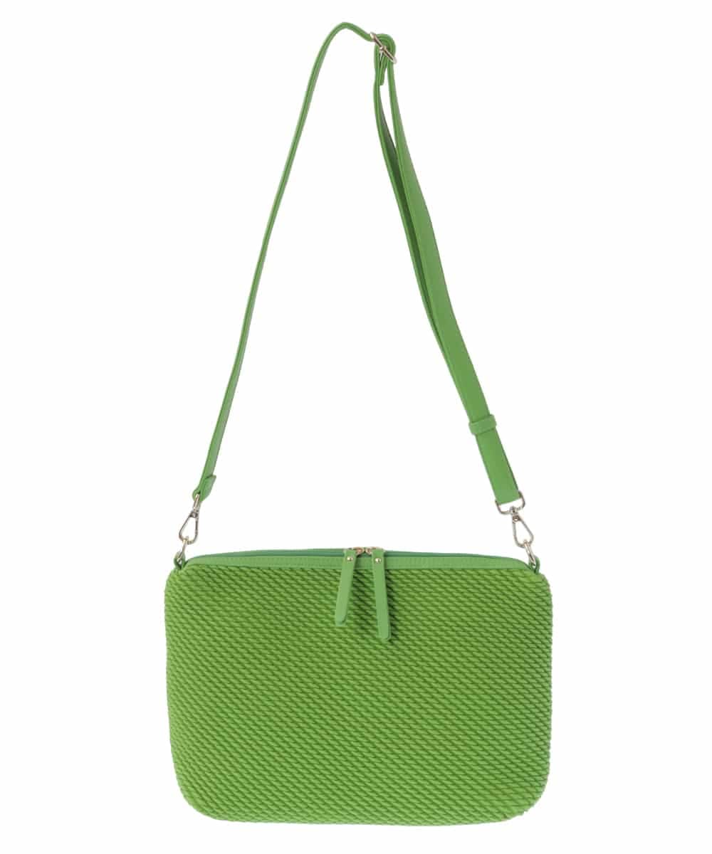 BPCEV23150 MK MICHEL KLEIN BAG(MK ミッシェルクラン バッグ) [2WAY]アクセントカラーエンボスメッシュバッグ グリーン