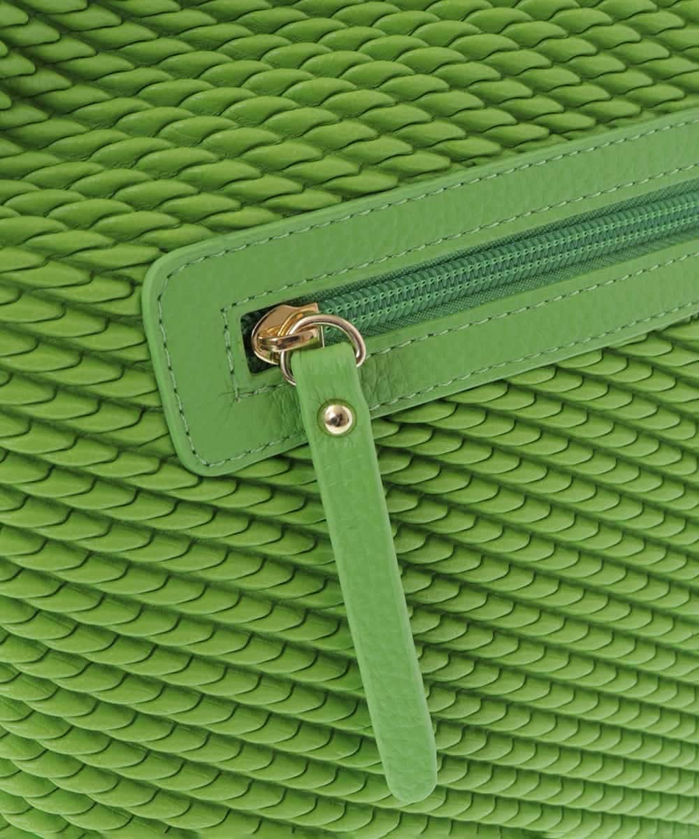 BPCEV23150 MK MICHEL KLEIN BAG(MK ミッシェルクラン バッグ) [2WAY]アクセントカラーエンボスメッシュバッグ グリーン