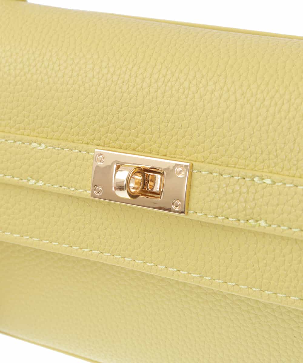 BPCEV24130 MK MICHEL KLEIN BAG(MK ミッシェルクラン バッグ) 合成皮革スクエアショルダーバッグ イエロー