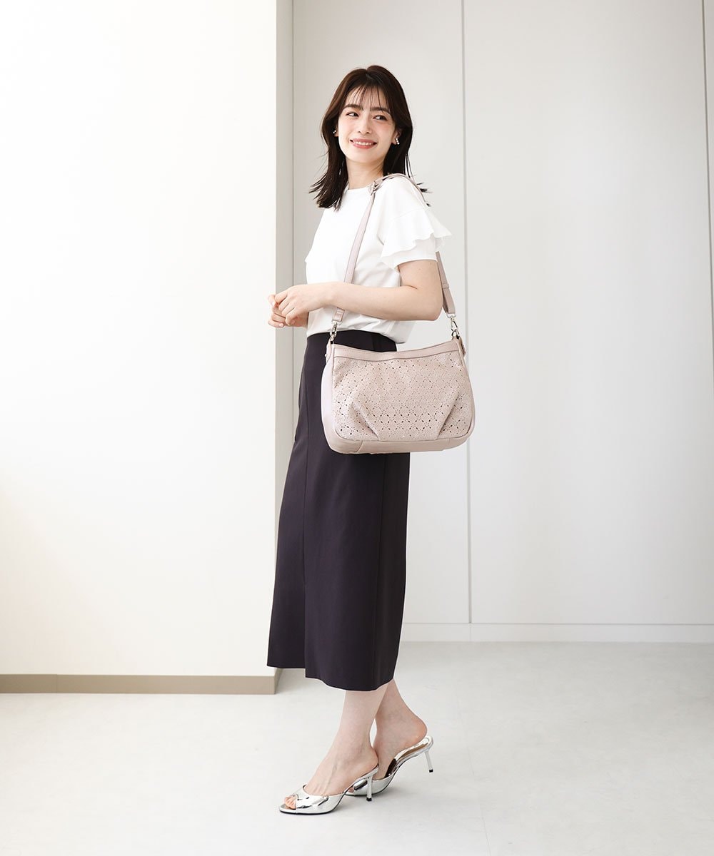 BPCGA30150 MK MICHEL KLEIN BAG(MK ミッシェルクラン バッグ) [2WAY]パンチングレイヤードショルダーバッグ ネイビー