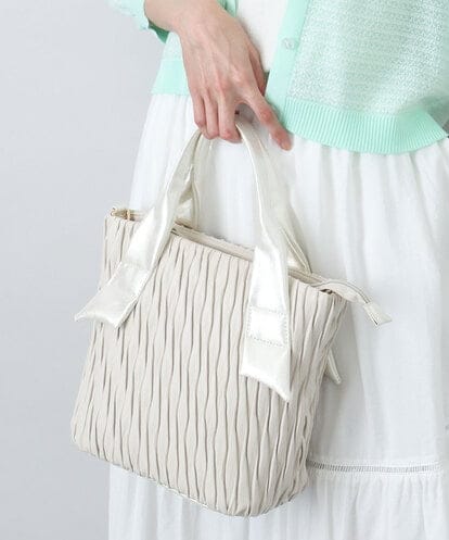 BPCGA31150 MK MICHEL KLEIN BAG [2WAY]リンクルデザインシャイニーハンドルバッグ