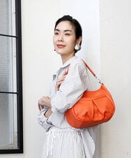 BPCGA33150 MK MICHEL KLEIN BAG(MK ミッシェルクラン バッグ) [2WAY] タックギャザーデザインショルダーバッグ オレンジ