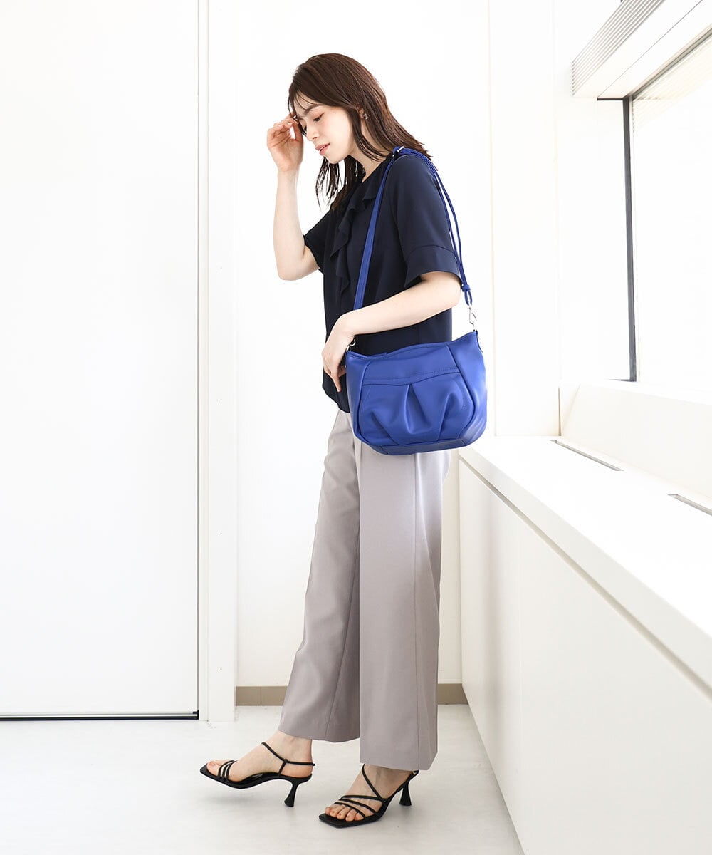 BPCGA33150 MK MICHEL KLEIN BAG(MK ミッシェルクラン バッグ) [2WAY] タックギャザーデザインショルダーバッグ オレンジ